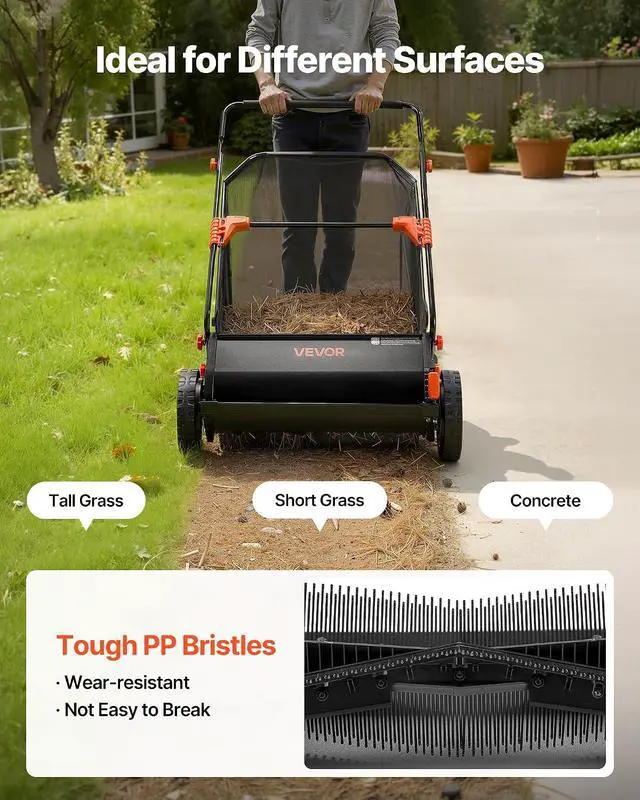 Alt view image 5 of 7 - 3 Packs Lawn Sweeper Brush Replacement, Compatible with VEVOR 30 in Lawn & Leaf Collector Sweepers, Yard Sweeper Brush Paddle with Durable V-Shaped Bristles for Easy Grass Leaf Cleanup