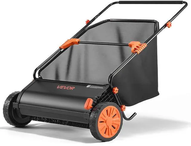 Main image of Push Lawn Sweeper, 30 in Leaf & Grass Collector with 12 cu. ft. Hopper Bag, Adjustable Brush Height & Spinning Brushes, Heavy Duty Yard Sweeper with Rubber Wheels for Leaves Grass Cleanup
