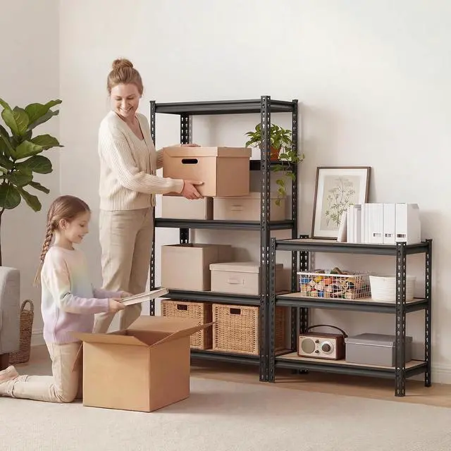 Alt view image 2 of 7 - Garage Shelving, 5-Tier Adjustable Storage Shelves, 3000 lbs Heavy Duty Garage Shelves, Metal Utility Rack Shelf for Garage Workshop Warehouse Basement, 59.49" W x 20.55" D x 71.38" H