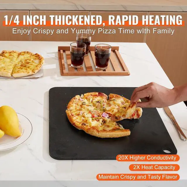 Alt view image 3 of 7 - Pizza Steel, 16" x 14.5" x 1/4" Pizza Steel Plate for Oven, Pre-Seasoned Carbon Steel Pizza Baking Stone with 20X Higher Conductivity, Heavy Duty Pizza Pan for Outdoor Grill, Indoor Oven