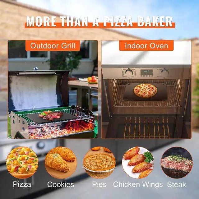 Alt view image 7 of 7 - Pizza Steel, 16" x 14.5" x 1/4" Pizza Steel Plate for Oven, Pre-Seasoned Carbon Steel Pizza Baking Stone with 20X Higher Conductivity, Heavy Duty Pizza Pan for Outdoor Grill, Indoor Oven