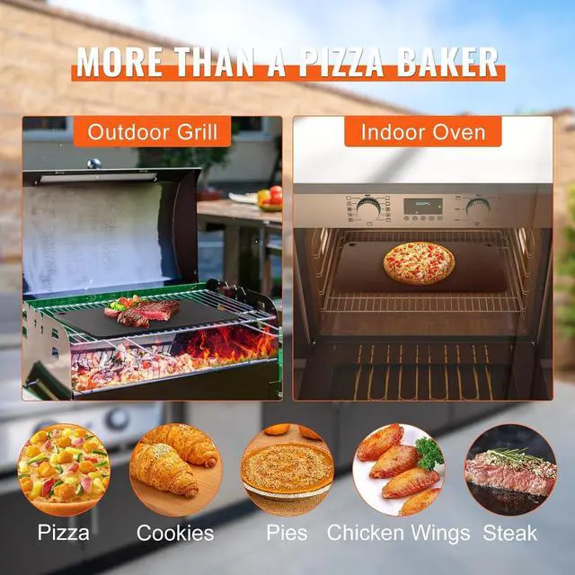 Alt view image 6 of 7 - Pizza Steel, 20" x 14" x 3/8" Pizza Steel Plate for Oven, Pre-Seasoned Carbon Steel Pizza Baking Stone with 20X Higher Conductivity, Heavy Duty Rustproof Pizza Pan for Outdoor Grill, Indoor Oven