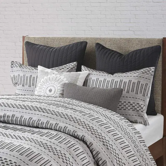 Alt view image 3 of 7 - Soft King/Cal King Cotton Jacquard Duvet Cover Mini SetFarmhouse Style, Matching Shams, Machine Washable, Quilt Sets,Exquisite.