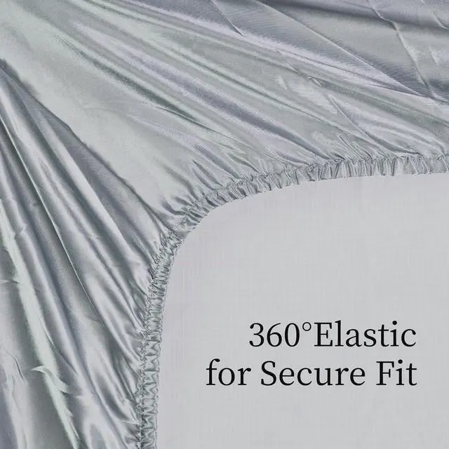 Alt view image 4 of 7 - Ultra-Soft Satin Sheets Full Size Bed Set, Luxury Soft Grey Silky Sheets for Hair and Skin, Non-Fading & Wrinkle Free, 2 Pillowcases, 1 Flat Sheet, 1 Fitted Sheet