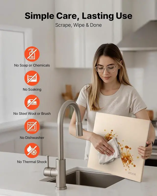 Alt view image 5 of 7 - Pizza Stone, 16 x 14 x 0.6 Inch Rectangular Cordierite Pizza Stone, Large Baking-Stone with Scraper, 1450 Heat-Resistant Cordierite Cooking Stones for Kitchen Bake Oven, BBQ Grill