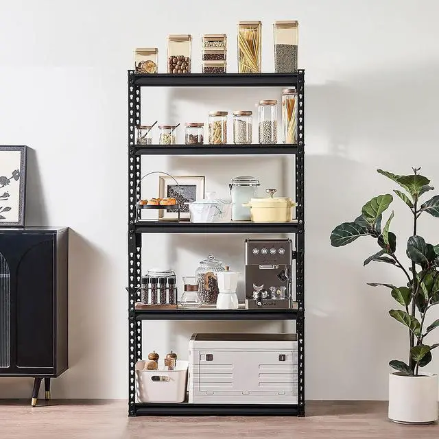Alt view image 2 of 7 - Storage Shelves, 2000 lbs, 5 Tier Garage Storage Shelving, 16" D x 32" W x 62.8" H Adjustable Metal Shelves for Garage Shelves Utility Rack Shelf, Ideal for Kitchen, Warehouse, Basement, Black
