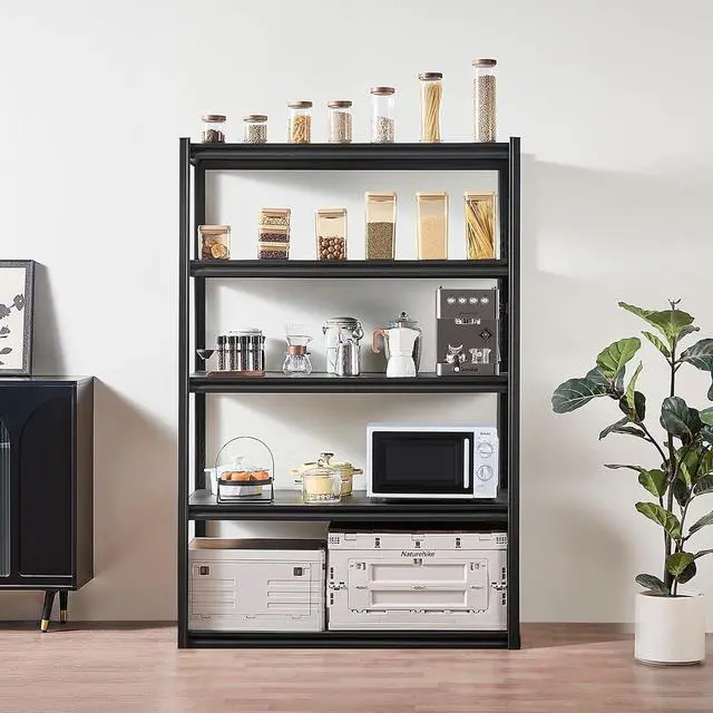 Alt view image 2 of 7 - Storage Shelves, 3000 lbs, 5 Tier Garage Storage Shelving, 24" D x 48" W x 72" H Adjustable Metal Shelves for Garage Shelves Utility Rack Shelf, Ideal for Kitchen, Warehouse, Basement, Black