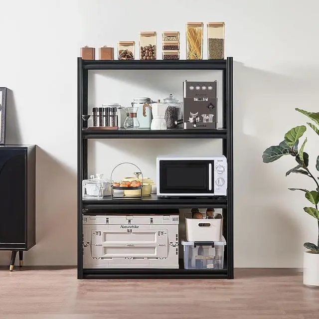 Alt view image 2 of 7 - Storage Shelves, 2400 lbs, 4 Tier Garage Storage Shelving, 20" D x 40" W x 57" H Adjustable Metal Shelves for Garage Shelves Utility Rack Shelf, Ideal for Kitchen, Warehouse, Basement, Black
