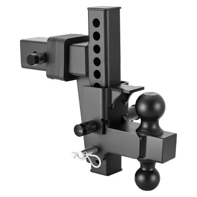 Main image of Adjustable Trailer Hitch, Fit 2.5 Inch Receiver, Trailer Hitch Mount with 2 Inch & 2-5/16 Inch Balls, 21000 lbs GTW, 9 Inch Drop, Towing Ball Mounts for RVs, Off-Road Vehicles and Trucks, Black