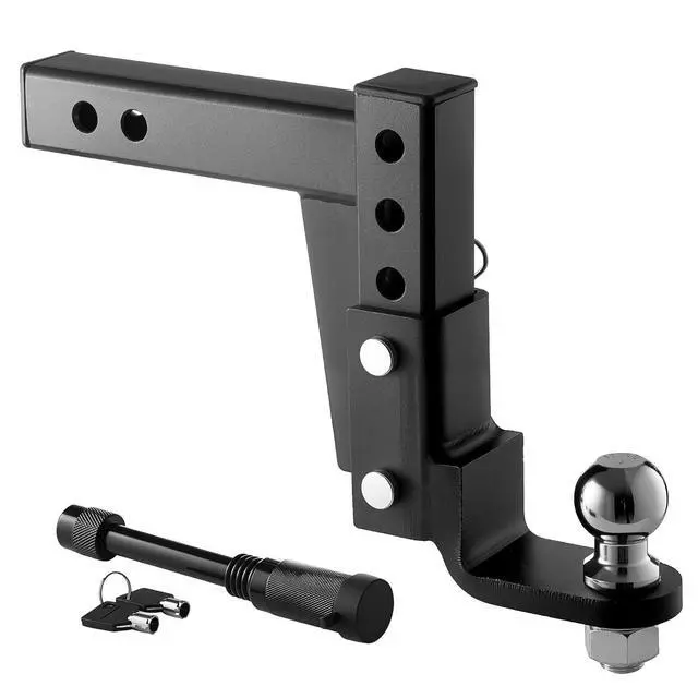 Main image of Trailer Hitch Ball Mount, Fit 2-Inch Receiver, Adjustable Trailer Hitch with 2 Inch Ball & Pin, 7500 lbs GTW, 9.5 Inch Drop, Towing Ball Mounts for RVs, Off-Road Vehicles and Trucks, Black