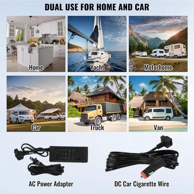 Alt view image 6 of 7 - Car Refrigerator, 12 Volt Car Refrigerator Fridge, 9 L Single Zone Portable Freezer Cooler, -4-68 Adjustable Range, 12/24V DC and 100-240V AC Compressor, for Outdoor, Camping, RV