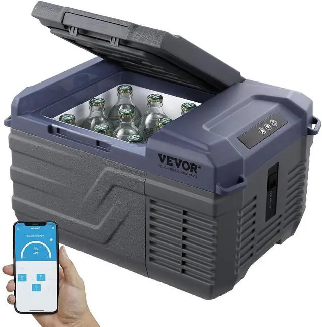 Main image of Car Refrigerator, 12 Volt Car Refrigerator Fridge, 9 L Single Zone Portable Freezer Cooler, -4-68 Adjustable Range, 12/24V DC and 100-240V AC Compressor, for Outdoor, Camping, RV