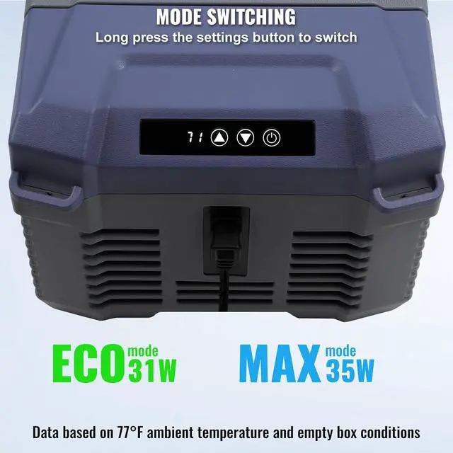 Alt view image 5 of 7 - Car Refrigerator, 12 Volt Car Refrigerator Fridge, 9 L Single Zone Portable Freezer Cooler, -4-68 Adjustable Range, 12/24V DC and 100-240V AC Compressor, for Outdoor, Camping, RV
