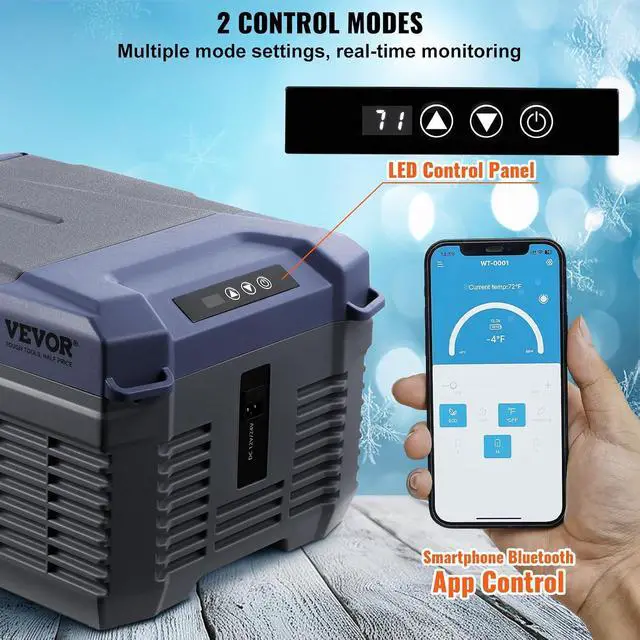 Alt view image 4 of 7 - Car Refrigerator, 12 Volt Car Refrigerator Fridge, 9 L Single Zone Portable Freezer Cooler, -4-68 Adjustable Range, 12/24V DC and 100-240V AC Compressor, for Outdoor, Camping, RV