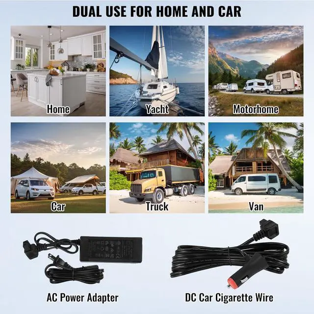 Alt view image 6 of 7 - 12 Volt Car Refrigerator Fridge, 70Liter(74qt) Single Zone Portable Freezer, -4-68 Adjustable Range, 12/24V DC and 100-240V AC Compressor Cooler for Outdoor, Camping, RV, Silver