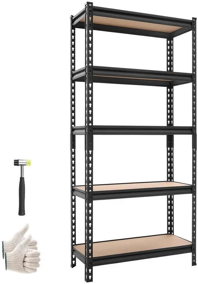 Main image of Storage Shelves, 5-Tier Adjustable, 2000 lbs Capacity, Heavy Duty Garage Storage Shelving Unit, Metal Utility Rack Shelf, for Kitchen Pantry Basement Bathroom, 28.35" W x 12.17" D x 59.84" H