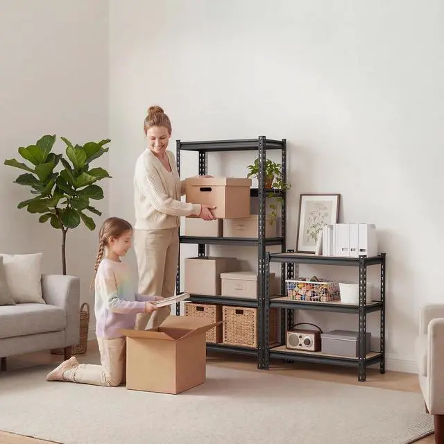 Alt view image 2 of 7 - Storage Shelves, 5-Tier Adjustable, 2000 lbs Capacity, Heavy Duty Garage Storage Shelving Unit, Metal Utility Rack Shelf, for Kitchen Pantry Basement Bathroom, 28.35" W x 12.17" D x 59.84" H