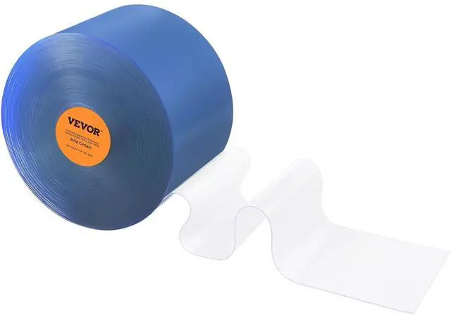 Alt view image 4 of 7 - Clear PVC Strip Curtain, 150 ft Length x 8 in Width, Plastic Door Strip Bulk Roll, Walk in Freezer Cooler Curtain Strips for Doorways of Supermarket, Garage, Warehouse, Barn, Pet Animal House