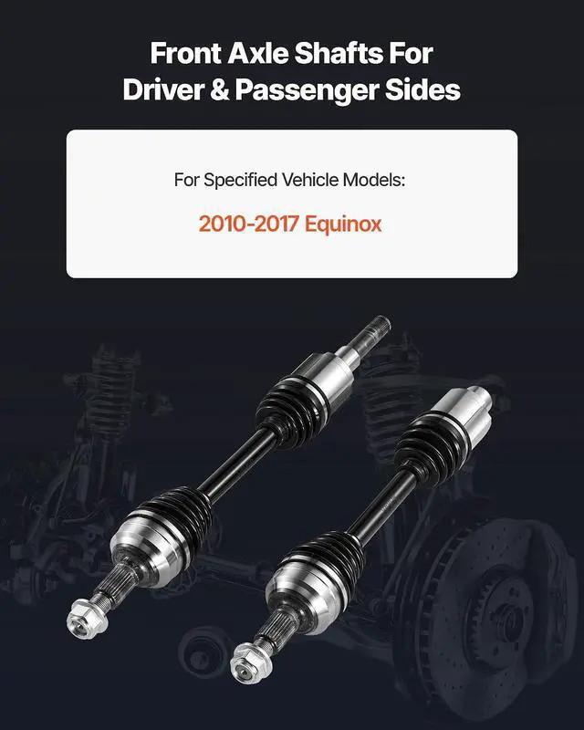 Alt view image 2 of 7 - CV Axle Shaft Assembly, 2 Pieces Front Left & Right (Driver and Passenger Side), Automotive Replacement Joint Axles Pair Compatible with 2010-2017 Equinox, Alloy Steel & Carbon Steel