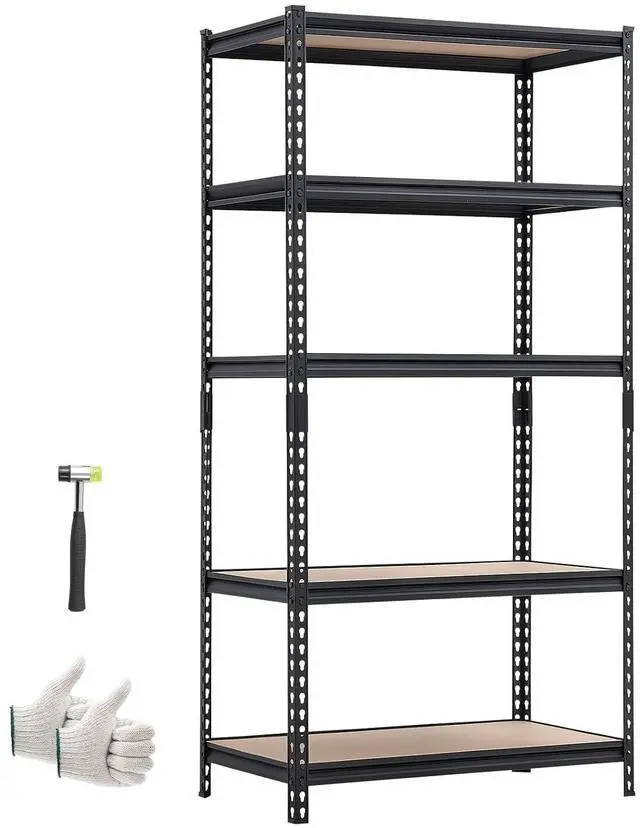 Main image of Garage Shelving, 5-Tier Adjustable Storage Shelves, 3000 lbs Heavy Duty Garage Shelves, Metal Utility Rack Shelf for Garage Workshop Warehouse Basement, 59.49" W x 20.55" D x 71.38" H