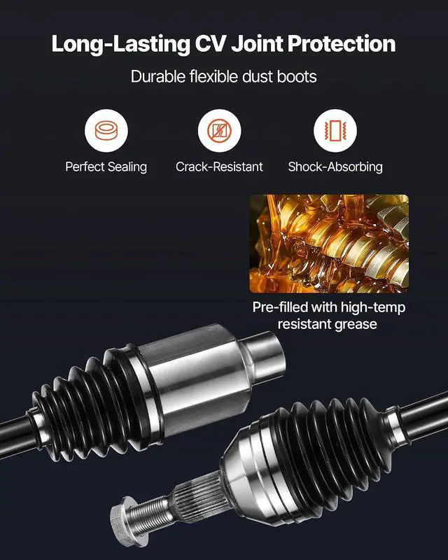 Alt view image 3 of 7 - CV Axle Shaft Assembly, 2 Pieces Front Left & Right (Driver and Passenger Side), Automotive Replacement Joint Axles Pair Compatible with 2010-2017 Equinox, Alloy Steel & Carbon Steel