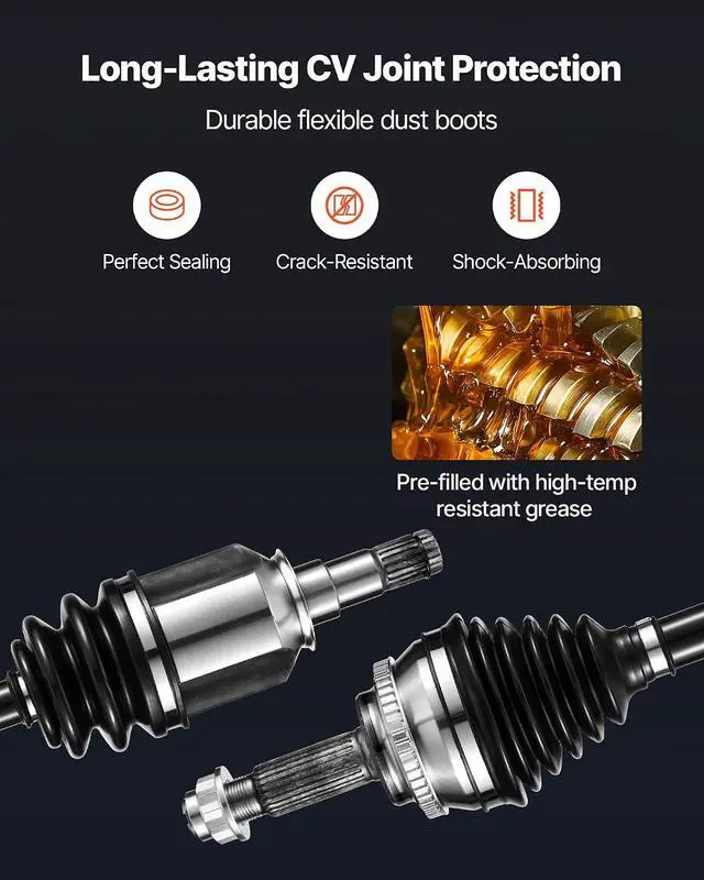 Alt view image 4 of 7 - CV Axle Shaft Assembly, 2 Pieces Front Left & Right (Driver and Passenger Side), Automotive Replacement CV Joint Axles Pair Compatible with 2009-2018 Toyota Corolla, Alloy Steel & Carbon Steel