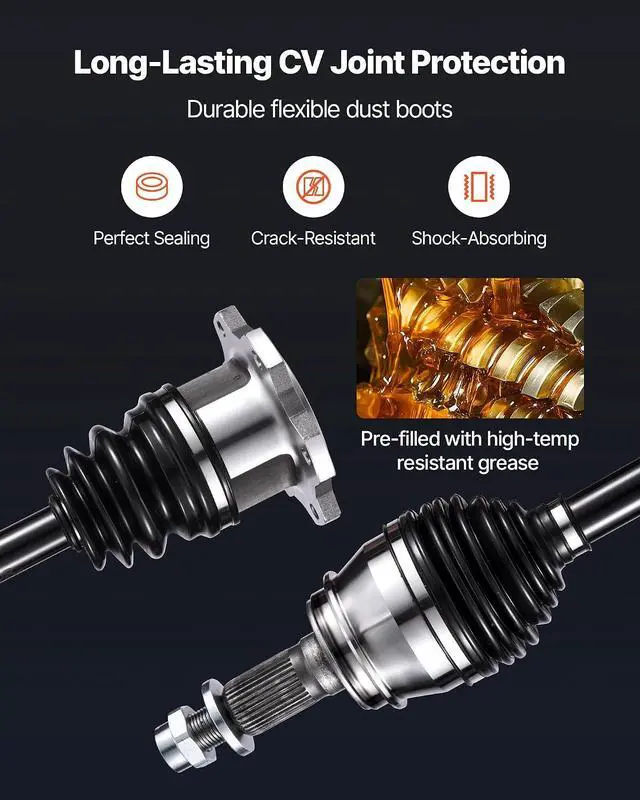 Alt view image 4 of 7 - CV Axle Shaft Assembly, Front Left or Right Side (Driver or Passenger Side), Automotive Replacement CV Joint Axle Shaft Compatible with 2007-2020 Cadillac Escalade, Alloy Steel & Carbon Steel