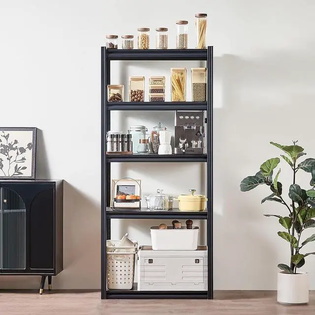 Alt view image 2 of 7 - Storage Shelves, 2000 lbs, 5 Tier Garage Storage Shelving, 16" D x 32" W x 72" H Adjustable Metal Shelves for Garage Shelves Utility Rack Shelf, Ideal for Kitchen, Warehouse, Basement, Black