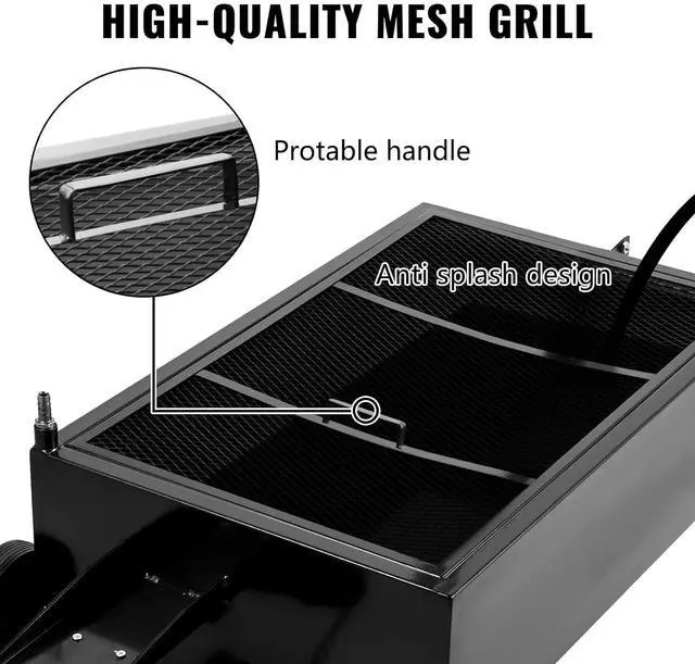 Alt view image 5 of 6 - Low Profile Oil Drain Pan, 25 Gal Oil Drain Pan with 110V High-Flow Electric Pump, Large Capacity Oil Change Pan with 7.2ft Hose & Folding Handle, Rolling Oil Drain Cart for Trucks, Buses, RVs
