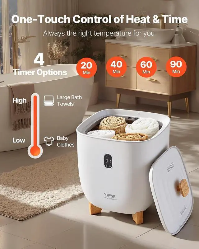 Alt view image 6 of 7 - Towel Warmers for Bathroom, 25 L Towel Warmer Bucket with Auto Shut Off for Spa Fits up to 5 Oversized Towels, Blankets, Clothes, Bathrobes, PJ's and More