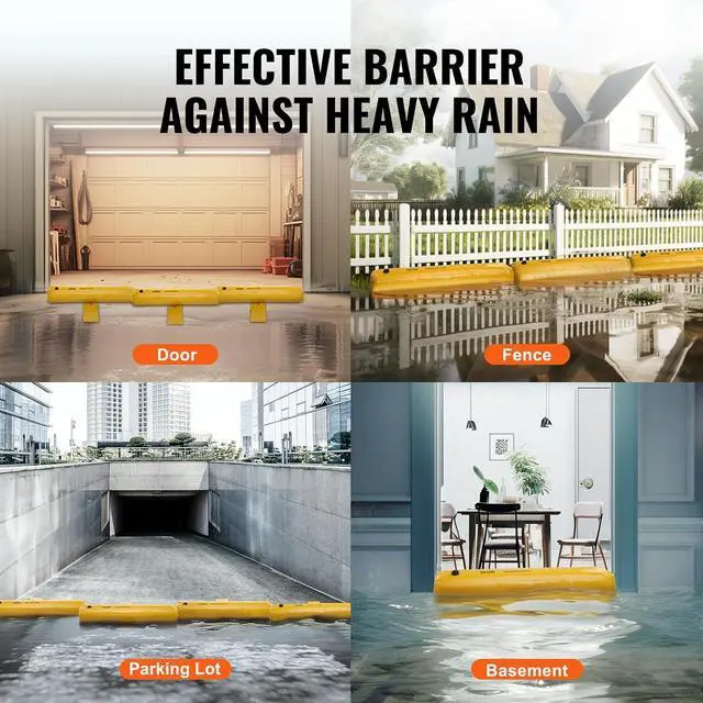 Alt view image 6 of 7 - Flood Barriers, Sandbag Alternative Flood Bags 4 Pack, Flood Barrier for Home, Water Barriers for Flooding, Doorway, Driveway(4FTx6in)