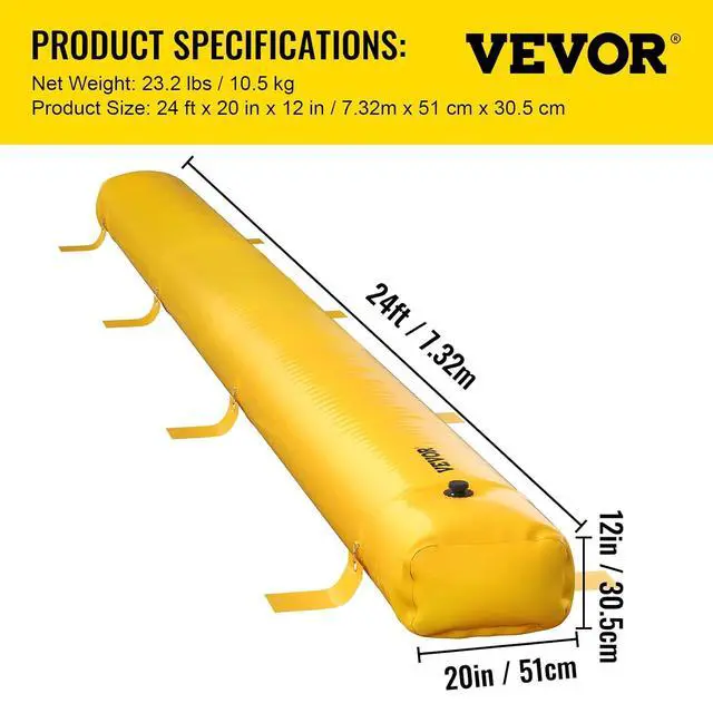 Alt view image 7 of 7 - Flood Barrier for Home, 24 ft Length x 12 in Height Sandbag Alternative, Water Barrier for Flooding, Reusable PVC Water Diversion Tubes, Flood Prevention Barriers for Door, Garages