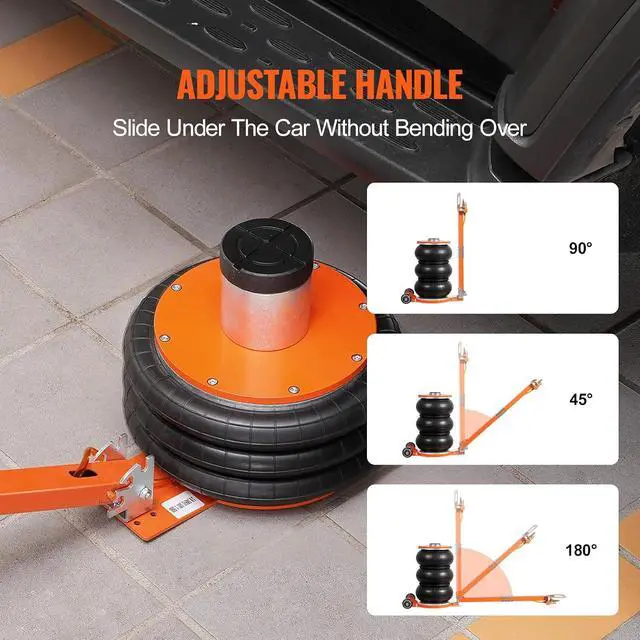Alt view image 5 of 7 - Air Jack, 5 Ton/11000 lbs, 4-10 S Pneumatic Lifting Jack with Heightened Column & Adjustable Handle, Easy-to-Lift & Space-Saving Jack with Thick Rubber Pad, Fits for Sedan, SUV, Pickup Truck