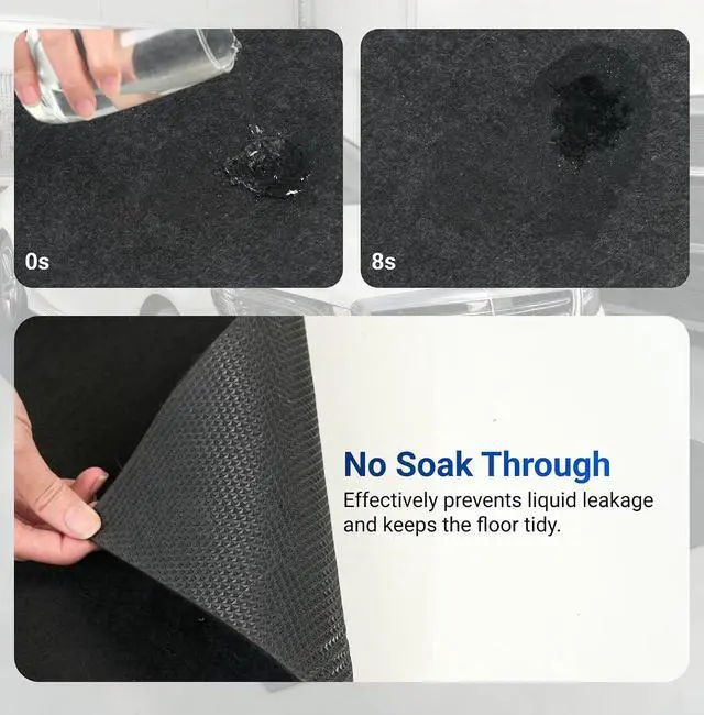 Alt view image 7 of 7 - 20' x 8' Garage Floor Mat Oil Spill Mat with Waterproof Slip-Resistant Backing, Waterproof Rubber Backing Floor Protection Shop Toolbox Containment Carpet, Absorbent, Slip-Resistant