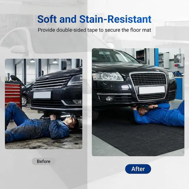 Alt view image 4 of 7 - 6' x 5' Garage Floor Mat Oil Spill Mat, Waterproof Garage Flooring for Cars & SUVs,Absorbent, Slip-Resistant, Quick Dry Carpet Fabric