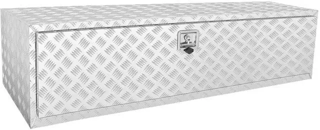 Main image of Underbody Truck Box, 60"×24"×24" Pickup Storage Box, Heavy Duty Aluminum Diamond Plate Tool Box with Lock and Keys, Waterproof Trailer Storage Box with T-Handle Latch for Truck, Van, Trailer