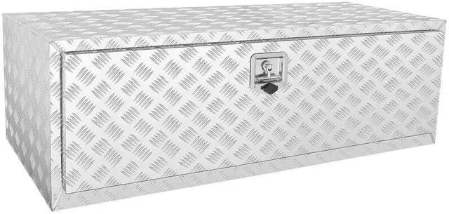 Main image of Underbody Truck Box, 48"×24"×24" Pickup Storage Box, Heavy Duty Aluminum Diamond Plate Tool Box with Lock and Keys, Waterproof Trailer Storage Box with T-Handle Latch for Truck, Van, Trailer