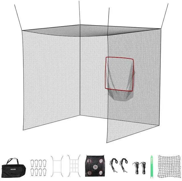 Main image of Baseball Batting Cage,Professional Softball Baseball Batting Hitting Training Net,Heavy Duty Enclosed PE Practice Portable Pitching Cage Net&Carry Bag,for Backyard,Field,Indoor&Outdoor