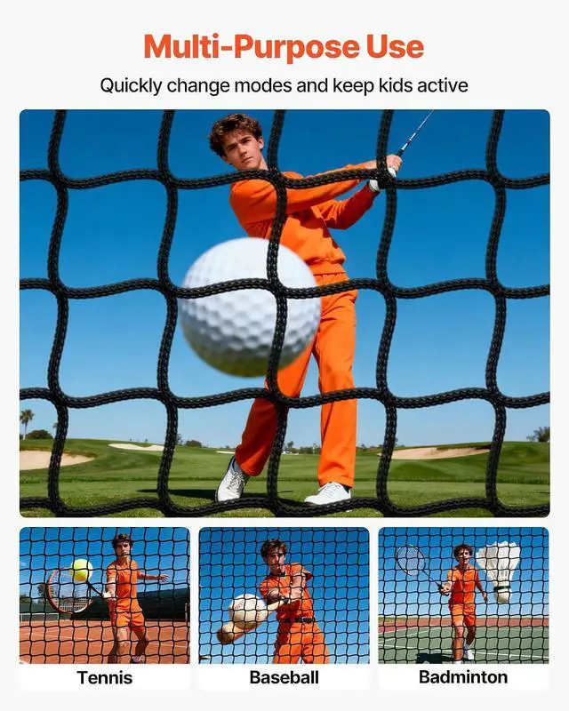 Alt view image 4 of 7 - Baseball Batting Cage,Professional Softball Baseball Batting Hitting Training Net,Heavy Duty Enclosed PE Practice Portable Pitching Cage Net&Carry Bag,for Backyard,Field,Indoor&Outdoor