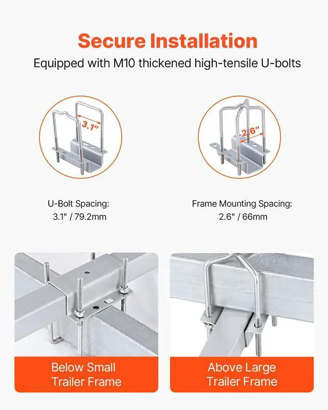 Alt view image 3 of 7 - Boat Trailer Guide, 16.7"- 60 Adjustable Design Trailer Guide Poles, 2PCS Trailer Guide-Ons for Ski Boat, Fishing Boat or Sailboat Trailer