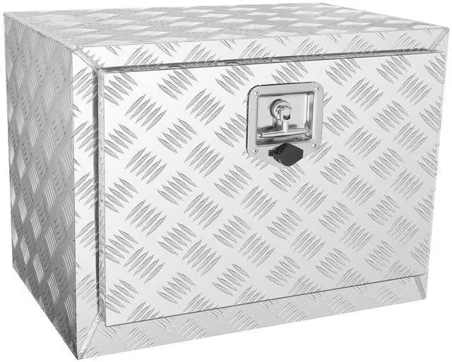 Main image of Underbody Truck Box, 24"×14"×16" Pickup Storage Box, Heavy Duty Aluminum Diamond Plate Tool Box with Lock and Keys, Waterproof Trailer Storage Box with T-Handle Latch for Truck, Van, Trailer