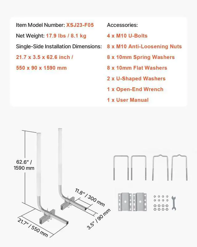 Alt view image 7 of 7 - Boat Trailer Guide, 16.7"- 60 Adjustable Design Trailer Guide Poles, 2PCS Trailer Guide-Ons for Ski Boat, Fishing Boat or Sailboat Trailer
