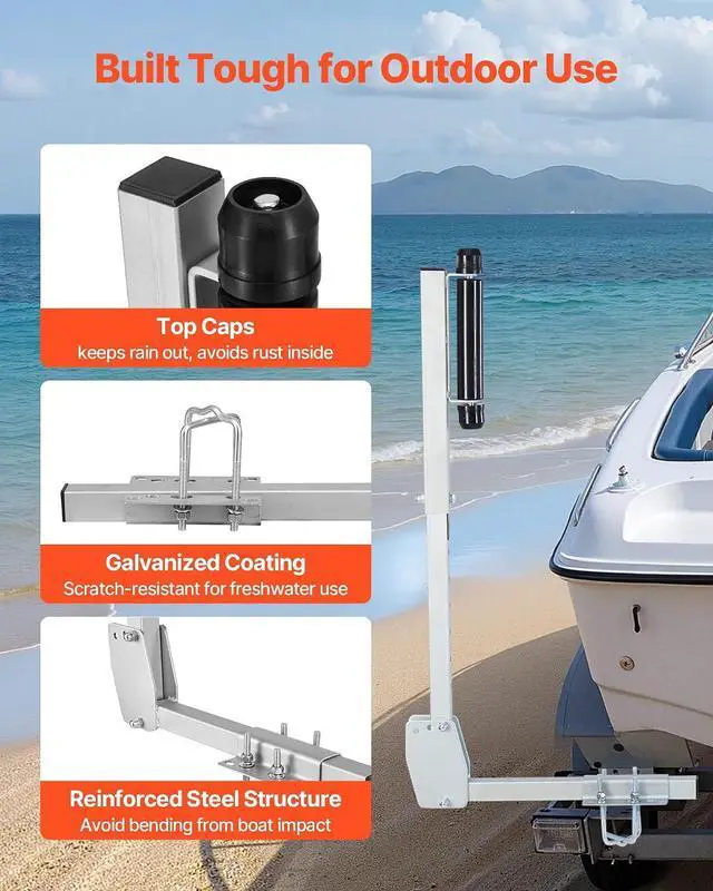 Alt view image 5 of 7 - Boat Trailer Guide, 16.7"- 60 Adjustable Design Trailer Guide Poles, 2PCS Trailer Guide-Ons for Ski Boat, Fishing Boat or Sailboat Trailer