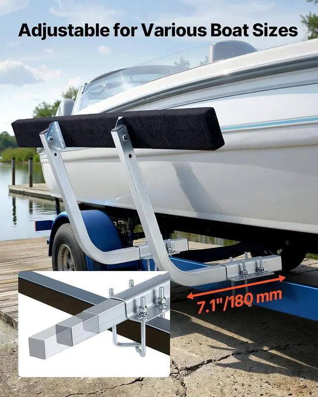 Alt view image 3 of 7 - Boat Trailer Guide, 16.7"- 60 Adjustable Design Trailer Guide Poles, 2PCS Trailer Guide-Ons for Ski Boat, Fishing Boat or Sailboat Trailer