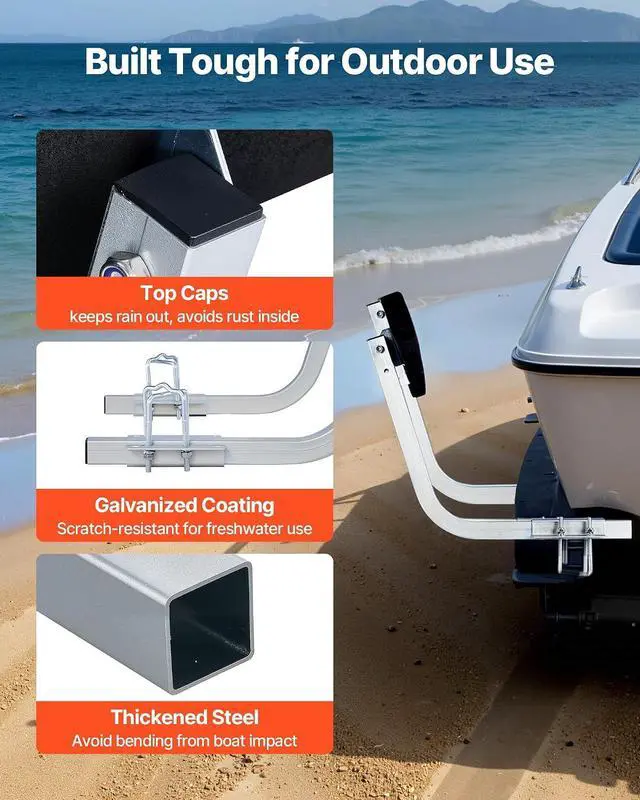 Alt view image 5 of 7 - Boat Trailer Guide, 16.7"- 60 Adjustable Design Trailer Guide Poles, 2PCS Trailer Guide-Ons for Ski Boat, Fishing Boat or Sailboat Trailer