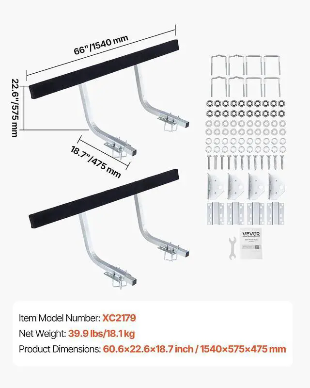 Alt view image 7 of 7 - Boat Trailer Guide, 16.7"- 60 Adjustable Design Trailer Guide Poles, 2PCS Trailer Guide-Ons for Ski Boat, Fishing Boat or Sailboat Trailer