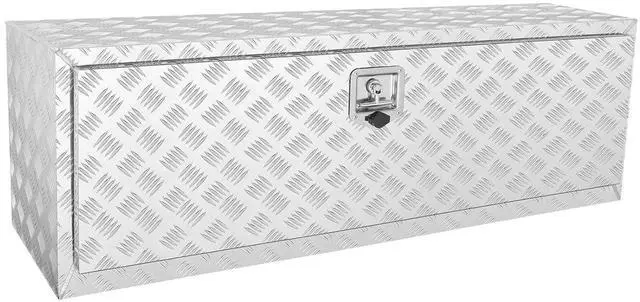 Main image of Underbody Truck Box, 48"×17"×18" Pickup Storage Box, Heavy Duty Aluminum Diamond Plate Tool Box with Lock and Keys, Waterproof Trailer Storage Box with T-Handle Latch for Truck, Van, Trailer