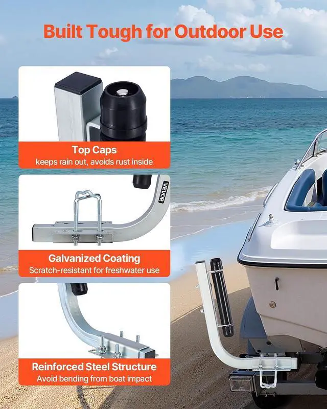 Alt view image 5 of 7 - Boat Trailer Guide, 16.7"- 60 Adjustable Design Trailer Guide Poles, 2PCS Trailer Guide-Ons for Ski Boat, Fishing Boat or Sailboat Trailer