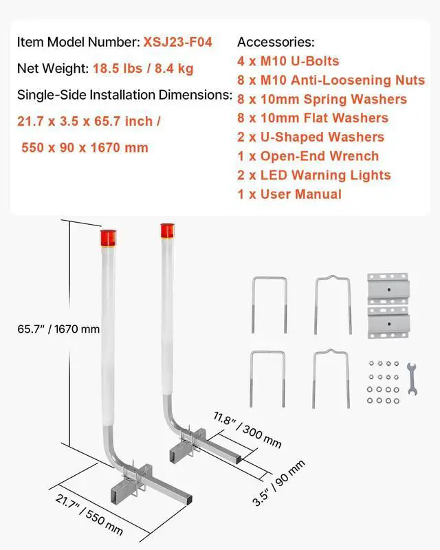 Alt view image 7 of 7 - Boat Trailer Guide, 16.7"- 60 Adjustable Design Trailer Guide Poles, 2PCS Trailer Guide-Ons for Ski Boat, Fishing Boat or Sailboat Trailer