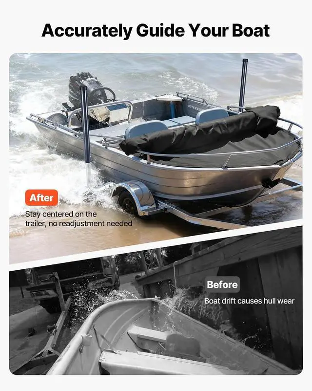 Alt view image 2 of 7 - Boat Trailer Guide, 16.7"- 60 Adjustable Design Trailer Guide Poles, 2PCS Trailer Guide-Ons for Ski Boat, Fishing Boat or Sailboat Trailer